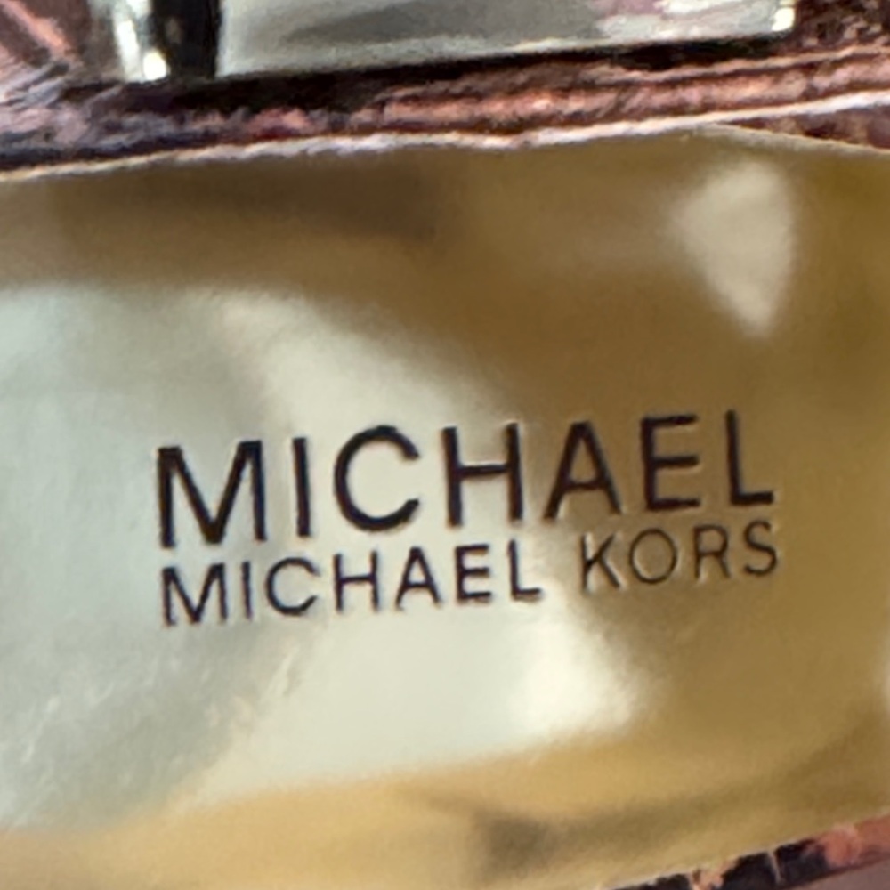 NWT Michael Michael Kors Women’s Beverly Sandal Brown Snakeskin Patterned Size 9 - Picture 6 of 7